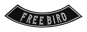 Free Bird Iron on Bottom Rocker Large Patch for Jacket Vest - Picture 1 of 2