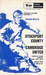 Stockport County v Cambridge United programme, 1972-73 - Picture 1 of 2