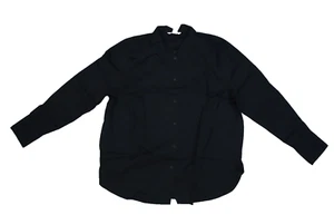 H&M Cotton Blend Shirt Black Button Front Long Sleeve Turn Down Womens 2XL - Picture 1 of 10