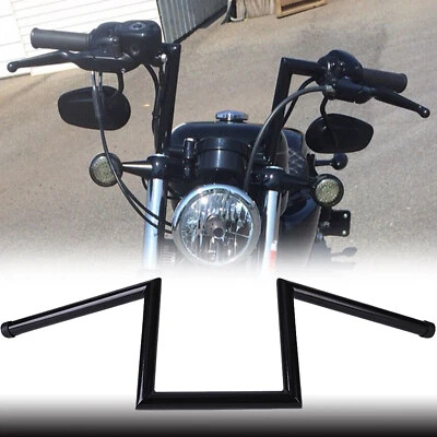 For Harley Sportster 883 1200 Softail Dyna FLS Yamaha Handlebars 1" Drag Z Bars - Image 1 of 4