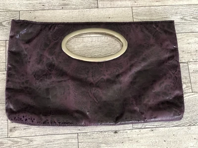 Cartera sin asas Express de cuero sintético púrpura piel de serpiente mango plateado ENVÍO GRATUITO Foto 1 de 4