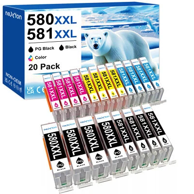 NEXTON 5-20 PGI580 Patronen für CANON PIXMA TS705 TS705a TS6351a TS6351a TS6350 TS6350a