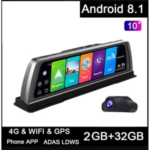 Gps Navigation Car Dashcam DVR Camera 4G ADAS Android 8.1 Center Console Mirror - Foto 1 di 10