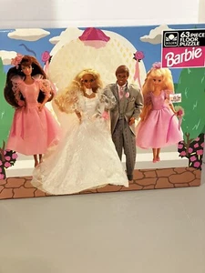Barbie 63 Piece Giant Floor Puzzle - Wedding Party 1991 - Factory Sealed - Picture 1 of 6
