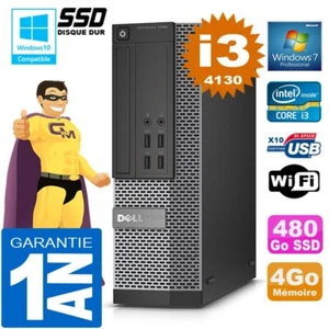 PC DELL 7020 SFF Core I3-4130 RAM 4Go Scheibe 480 GB SSD Dvd-Brenner Wifi W7 - Bild 1 von 4