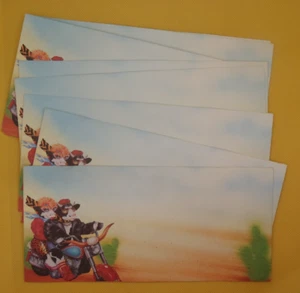 Sobres vintage de 10 quilates con gráficos lunares de papel para motocicleta pareja vaca 1990 - Imagen 1 de 6