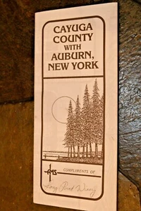 New York Cayouga County Auburn mappa cortesia Long Point Winery 2003 pulita - Foto 1 di 3