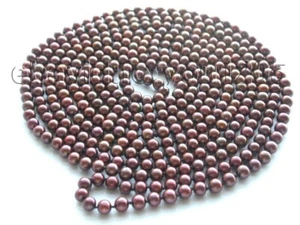 100" luster Genuine Natural 7mm Chocolate Round Pearl Necklace #f619! - Foto 1 di 6