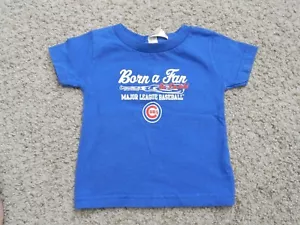 CHICAGO CUBS MLB BASEBALL KANINCHENHÄUTE BORN A FAN SO I'M TELL 12M SÄUGLING T-SHIRT - Bild 1 von 5