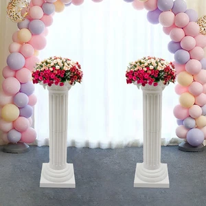 2Pcs Plastic Event Decorative Column Roman Column For Wedding Landscaping White - Picture 1 of 10
