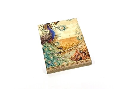 PUNCH STUDIO GOLD FOIL JEWEL EMBELLISHED MINI POCKET NOTEPAD PEACOCK PARIS EXPO