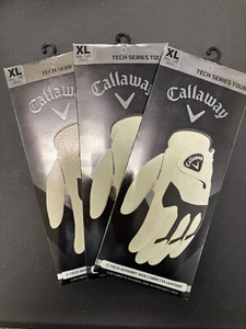 3 NEW CALLAWAY TECH SERIES TOUR GOLF GLOVES - MEN'S XL (WORN ON YOUR LH) - Picture 1 of 2