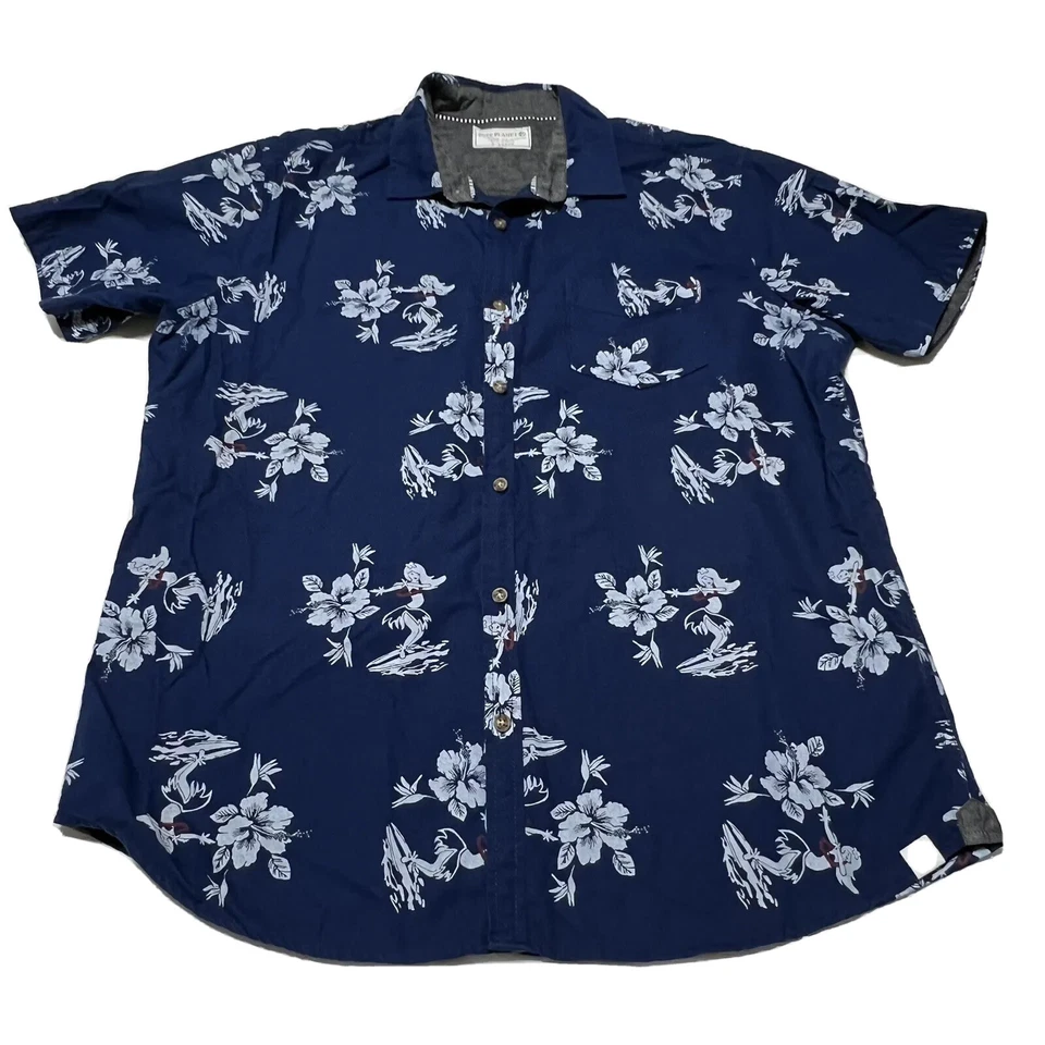 Free Planet Hawaiian Button Up Shirt Short Sleeve Hulu Dancer￼ Print Mens XL - Image 1 of 4