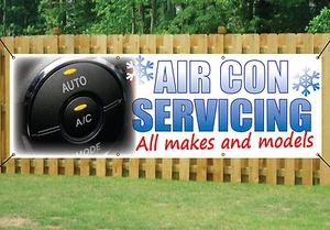 AIR CON SERVICING AIR CONDITIONING OUTDOOR SIGN waterproof PVC with Eyelets v1 - Picture 1 of 1