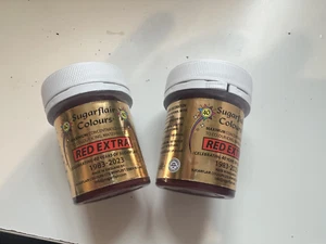 Sugarflair Colours Special Edition ROT EXTRA 2 x 42g. GRATIS P+P - Bild 1 von 1