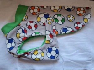 Soccer ball print fleece dog coat large - Picture 1 of 1