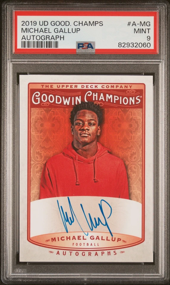 2019 Upper Deck Goodwin Champions Autograph #A-MG Michael Gallup Autograph PSA 9 - Image 1 of 2