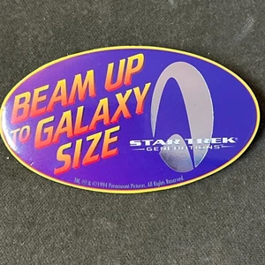 Vintage Star Trek Beam Up To Galaxy Pin 4 X 2.5 - 1994 - Picture 1 of 2