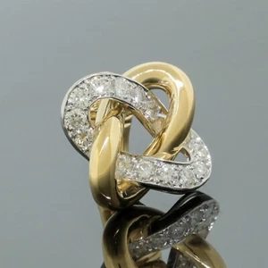 Cartier Diamond Double Loop Single Earring 18K White and Yellow Gold - Picture 1 of 5