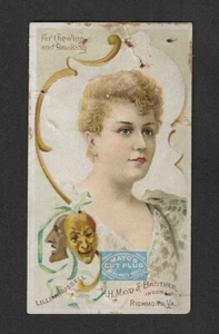 c1880's N295 Mayo Tobacco Card - Fancy Frame Actresses Series - Lillian Russell - Picture 1 of 2
