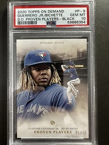 2020 Topps Dynamic Duals Proven Players Black Vladimir Guerrero Bichette PSA 10 - Picture 1 of 2