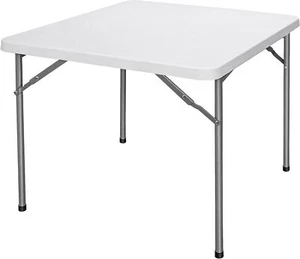 3FT Portable Plastic Folding Table Square Card Utility Table Indoor Outdoor Whit - Picture 1 of 19