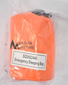 Sierra Madre Emergency Sleeping Bag Orange/Black Warming Pad Outdoor SQ3422445 - Picture 1 of 5