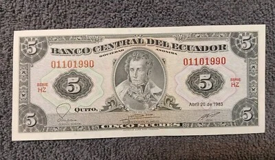 1983 $5 Cinco Sucers Birthday Note 01-10-1990 Uncirculated 97.1% Very Cool  - Image 1 of 4
