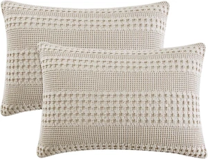 100% Cotton Waffle Pillow Shams Standard Size, 2 Pack 20" X 26" Soft Skin-Friend - Picture 1 of 12