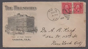 **US 20th Century Advertising Cover, Tampa, FL, 12.12.1924, "Hillsboro Hotel" - Bild 1 von 2
