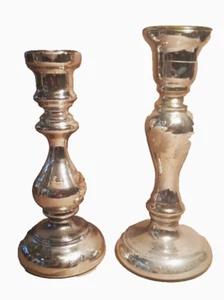 Antikes Bauernsilber 2 Kerzenleuchter - #92 - Bild 1 von 4