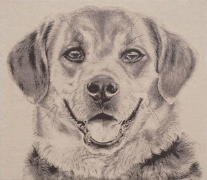 Feliz Canino Panel Estirado Colgante de Pared Decoración del Hogar Jacquard Tejido Arte - Imagen 1 de 4