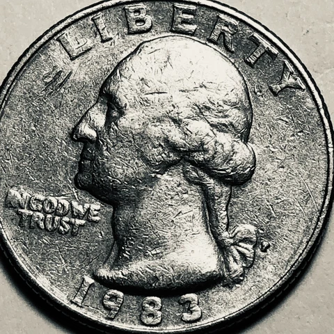 1983 p Washington bicentennial quarter folder filler circulated Cover