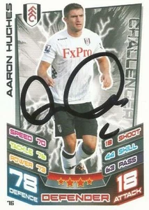 AARON HUGHES SIGNED FULHAM 2012/2013 MATCH ATTAX TRADING CARD+COA - Picture 1 of 1