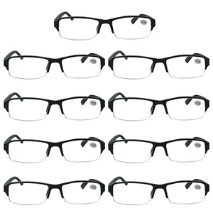 9er Pack Herren Halbrahmen Blaulicht blockierende Lesebrille Federscharnier Lesebrille - Bild 1 von 9