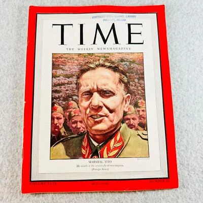 Time Magazine October 9 1944 Marshal Tito Vintage - Image 1 of 4