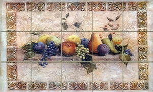 Arte de cocina frutas manzanas uva mural cerámica salpicadero azulejo #148 - Imagen 1 de 8