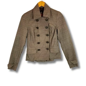 Chaqueta Blazer Mujer Lucky Brand a Cuadros XS Doble Pecho Forrada a Cuadros - Imagen 1 de 6