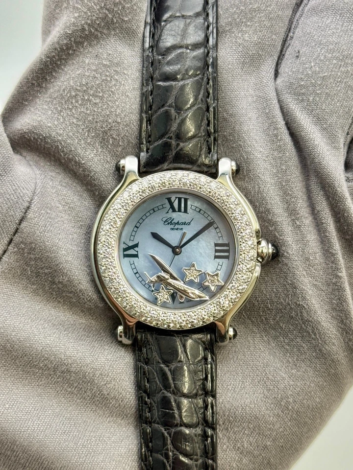 Reloj para dama Chopard Happy Sport 32 mm cuarzo esfera diamante y bisel 27/8286-23/11 Foto 1 de 3