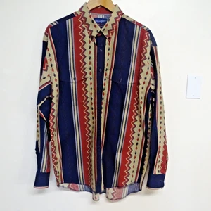 Vintage Wrangler Western Hemd Langarm Rauten Streifen XL Frack Größe Xl - Bild 1 von 5
