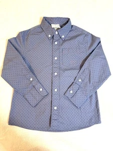 JCrew Crewcuts Dress Shirt 4-5 NWT Blue Navy Polka Dot Button Down Long Sleeve - Picture 1 of 10