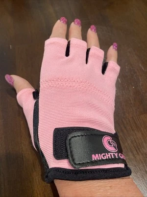 Guantes Mighty Grip Tack para Pole Dance. Rosa mediano y negro. Sin caja original. Foto 1 de 4