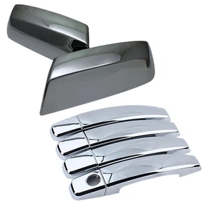 Manijas de puerta cromadas y medio espejo retrovisor superior de repuesto para GMC Sierra 2014-2015 - Imagen 1 de 2