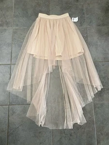 Charlotte Russe Jr Small NWT! Skirt With Tulle- Beige/ Tan Fun!! - Picture 1 of 9