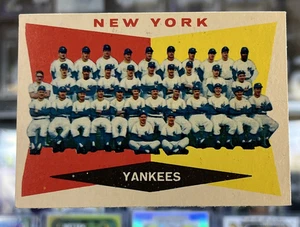 1960 Topps NEW YORK YANKEES Team Card #332 VG 4th Series Checklist MARKED - Picture 1 of 9