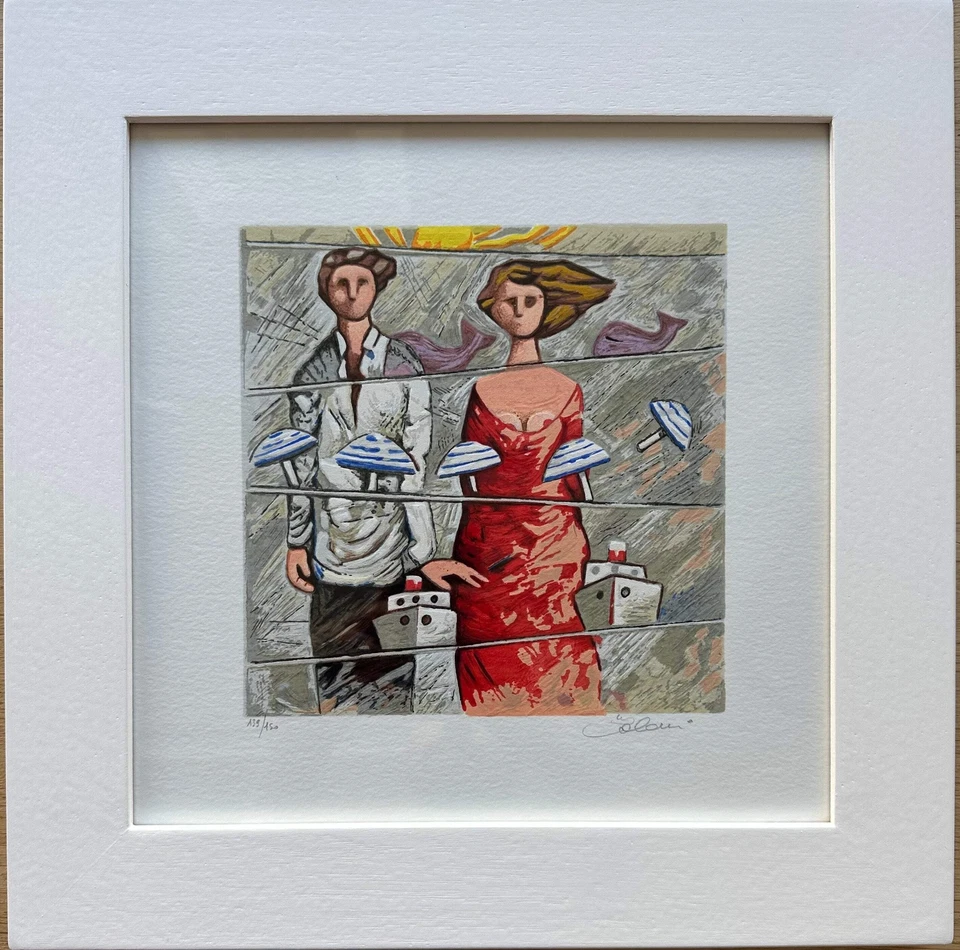 Opera incorniciata: Rotte traverse Giampaolo Talani SERIGRAFIA Firmata 30x30 - Immagine 1 di 1