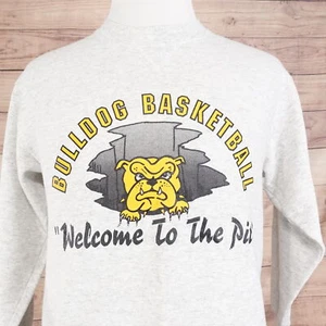 VINTAGE BULLDOGGE BASKETBALL PURE DAWG HERGESTELLT IN DEN USA RUSSELL SPORTLICHES SWEATSHIRT GRÖSSE M - Bild 1 von 8