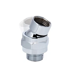 Shower Head Swivel Ball Adapter - Solid Brass Shower Connector Ball Joint - Picture 1 of 8