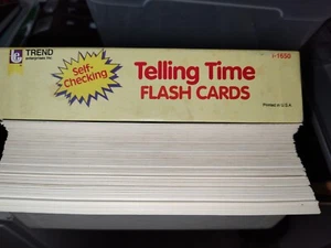 Vintage Telling Time Flash Cards by Trend Enterprises 1985 - Complete Set - Picture 1 of 4