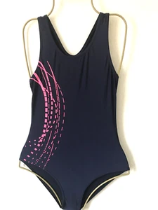 Girls Navy & Pink GEORGE Sports Back Swimsuit Age 8-9 Years - Costume Junior - Picture 1 of 2